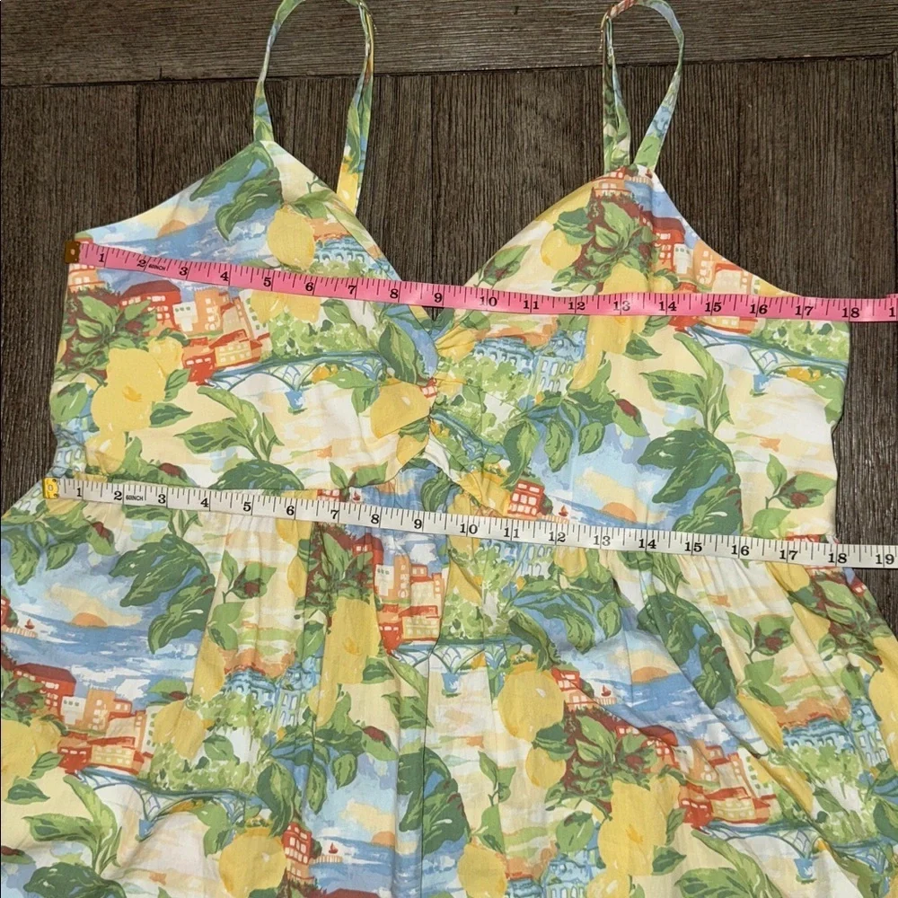 Abercrombie & Fitch Sweetheart Babydoll Maxi Dress Yellow Print